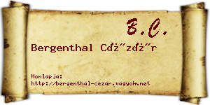Bergenthal Cézár névjegykártya